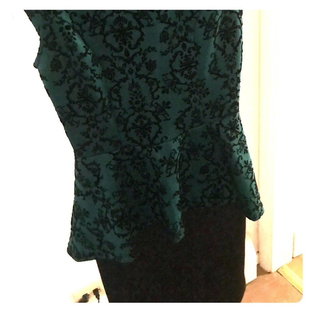 Green and black dress